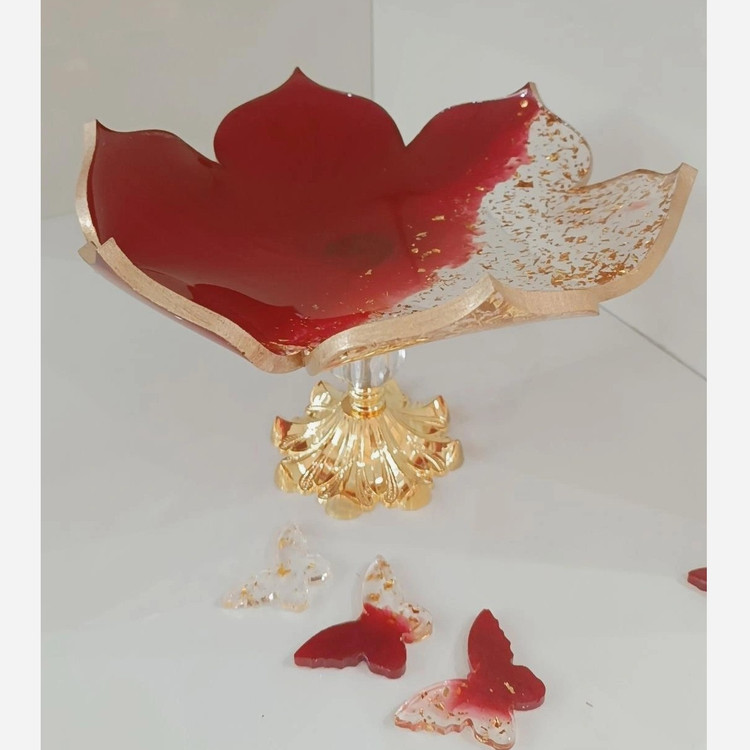 میوه خوری و شکلات خوری رزینی پایه دار